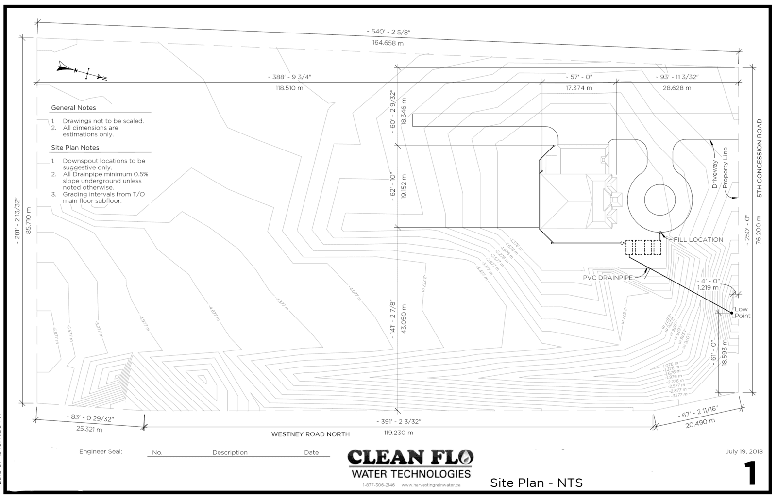 Engineered Site Plan blueprint for Ajax Installation